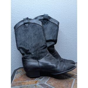 VTG Italian Horse Hair Western Boots Leather Cowboy 7.5